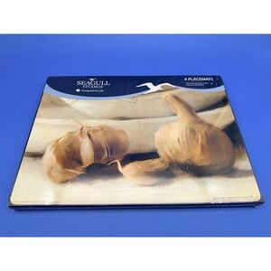 Seagull Studios Bruce Hamilton Dorn Garlic Placemats Set 4 NOS Sealed 16"